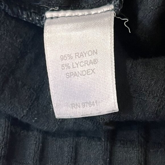 J Jill WearEver Collection Black Waffle Textured Knit 3/4 Sleeve Top Size M - Picture 7 of 12